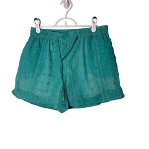 Plum Pretty Sugar NEW Large Eyelet Green‎ Shorts